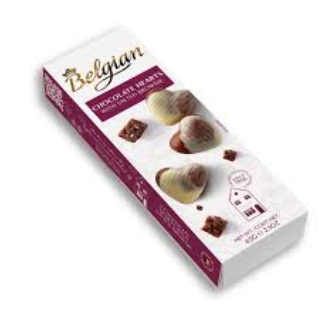 THE BELGIAN CHOCOLATE HEARTS SALTED BROWNIE 65G